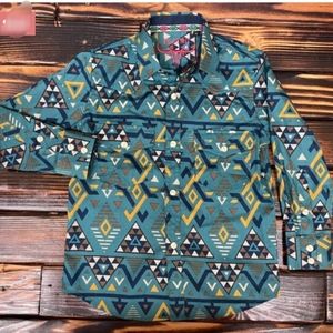Platini button up/down shift. Like new size Large men's